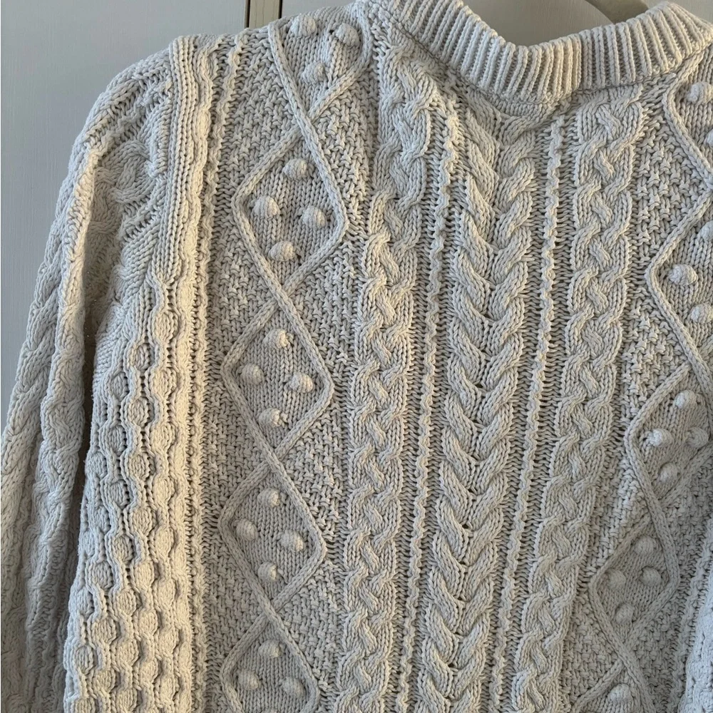 Fisherman Cottage Oldmoney Cable Knit Sweater Chunky Cabine Academia Women Large - Picture 6 of 7
